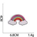 Rainbow embroidery patch with white clouds, size 6.8cm x 4cm, weight 1.4g, colorful design - Style 2 Cloud Rainbow