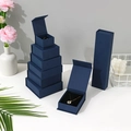 Navy blue magnetic jewelry gift box set for rings, necklaces and bracelets - 5*5*3.5CM / Dark Blue