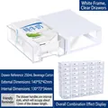 Stackable white storage box with transparent drawer 140x92x42mm for DIY parts - White