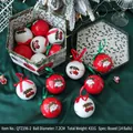 Kerstboom ballenset met vintage auto ontwerp in feestelijke rode en witte kleuren - Rood en Wit Auto