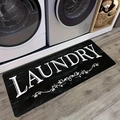 Tappeto lavanderia assorbente con scritta LAUNDRY bianca su sfondo nero chic - Style 8-LAUNDRY-Black