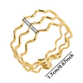 Macro view of the 18K gold plated wave ring showing 0.9cm width and 1.7cm diameter - Gold