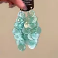 Blauwe gelaagde kwastjes oorbellen met S925 zilveren naalden voor een trendy look - 31# 925 Sterling Zilveren Oorknopjes - Blauw - Imitatie Schelp Meerlaagse Ronde Schijven Kwastje Oorbellen (Groot)