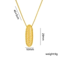 Golden balloon bubble initial necklace with textured pendant on box chain, 40+5cm length - Letter I