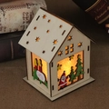 Lighted wooden Christmas house decoration with cutout stars and Santa Claus pattern - Large Santa Claus