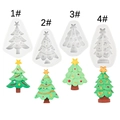 Moldes de silicona para chocolates de árboles de Navidad en cuatro estilos para repostería - Set de 4 piezas / Gris