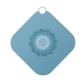 Filtro per lavandino quadrato in silicone blu con motivo a vortice e maniglia - Scarico Grande Blu
