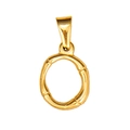 Bamboo style 26 English alphabet round pendant in 18K gold plated titanium steel - Letter O