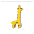 Macro view of yellow enamel giraffe pendant showing height 22mm and width 9mm dimensions - Giraffe-Yellow