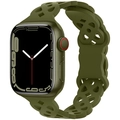 Correa de silicona verde oliva para Apple Watch con diseño trenzado hueco transpirable - Verde oliva