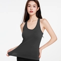 Dunkelgraues geripptes Yoga-Tanktop mit hoher Elastizität und Feuchtigkeitstransport - S (Größe 4 / 42.5-50kg) / Schwarz