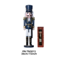 38cm pearlized pink nutcracker soldier in blue uniform with festive gift box packaging - 38cm / Blue Swordsman (3813)