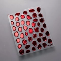 3D metallic rode 5D nail art stickers M-147 met reliëf druppeleffect op heldere folie - Zegellak Stijl (M147) / Metallic Rood
