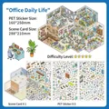 Office scene DIY PET sticker set with isometric furniture and decorative scenery card - Office Daily (Series 32)