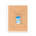 Weihnachtliche Schneemann-Halskette mit blauem Hut und Silberkette auf Geschenkkarte - Schneemann mit blauem Hut