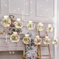Christmas ball string lights with mini trees and snowflakes in 40cm and 60cm drop lengths - Christmas Tree Globe Hanging Lights