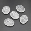 Set of 5 oval white quartz worry stones for facial massage with natural crystal textures - Clear Quartz (1pc)
