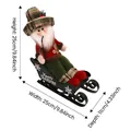 Christmas sleigh decor with Santa figure in red plaid outfit, 25x25x11cm dimensions - Sleigh Santa