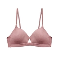 Reggiseno senza ferretto a costine rosa polvere in maglia senza cuciture su bianco - XL / Rosso Corallo