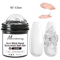Makroansicht von klarem 100g UV-Nagelgel, nicht klebend, Textur und Anwendung gezeigt - 02 Klar