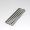 Minimalist grey jewelry display stand with four card slots for necklaces and bracelets - Grey Card Rack