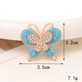 Blue enamel butterfly charm with gold frame and crystals for DIY accessories - D233-Double Layer Cloud Blue Butterfly