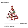 Christmas tree brooch with red and white enamel finish and colorful rhinestones - Christmas Tree Red-0522-RD (Red & White Drip Oil Snow)