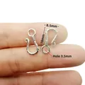 Macro view of 18x8.5mm silver S-hook connector showing weight 0.49g and 3.5mm hole - Style 1 (18mm x 8.5mm)