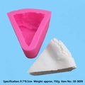 Stampo in silicone rosa a triangolo per waffle, saponi e candele, 9,7x8,5 cm - Fetta di torta-50-3099-A / Rosa