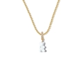 Collana con catena a sfere dorate e ciondolo a forma di orsetto bianco 3D con zirconi - Bianco