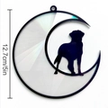 Acchiappasole luna arcobaleno con silhouette di cane nero, ornamento sospeso da 12,7 cm - 12.7cm(5 pollici) / TYSC013: Prisma Arcobaleno Ottico Bassotto Luna