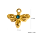 Ciondolo ape dorata con gemma blu, 11x10mm per la creazione di gioielli fai da te - Piccola Ape-003 / Oro-Zirconia Celeste
