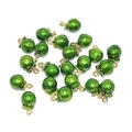 3D fruit charms in green enamel with gold metal finish for DIY jewelry making - Green Round Fruit