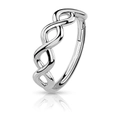 Polished silver stainless steel twist pattern hoop earring with a braided rope design - 1.2x8mm / Style 10-Steel Color