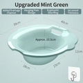 Mint green sitz bath for toilet with ergonomic design and drainage channel plus hook - Thickened PP 2.5L / Mint Green
