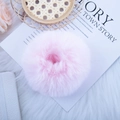 Chouchou en peluche rose en fausse fourrure de lapin pour coiffures mignonnes - Rose