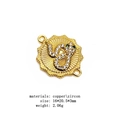 Macro view of gold snake connector with micro zircon and sunburst base for DIY jewelry - Snake Connector
