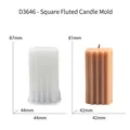 Square ribbed silicone mold with dimensions for DIY striped candle making - Square Ribbed Candle Mold