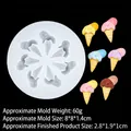 Silicone mold with 8 cavities for ice cream cone shaped chocolates or resin crafts - 5# Ice Cream Shape (B831) / Clear