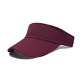 Unisex sports sun visor hat in wine red twill fabric for outdoor running and baseball - One Size / Burgundy