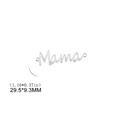 Detailed view of silver Mama pendant with dimensions 29.5x9.3mm for jewelry making - Steel