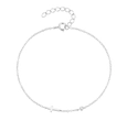 925 silver star bracelet with sparkling cross and single diamond charms on thin chain - 925 Silver / Gold-Cross Zircon