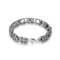 Bracciale serpente vintage 10mm in acciaio inossidabile per uomo con finitura argento - Colore Acciaio (KB167703-KJX)