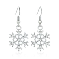 Sparkling silver snowflake drop earrings with clear rhinestones for festive holiday style - Silver Snowflake 2