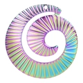 Ciondolo a spirale arcobaleno in acciaio inossidabile con texture radiale oro 18k - Ciondolo a Spirale / Arcobaleno