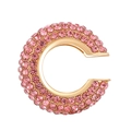 Sparkling pink crystal encrusted C-shaped ear cuff in golden finish for non-pierced ears - Outer Diameter 2.1cm / KC Gold - Pink (10205)