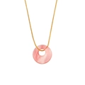 Rosafarbener Marmor-Anhänger an einer goldenen Kette mit minimalistischem Design - Turmalin