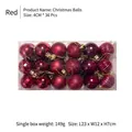 36-piece 4cm red Christmas ball ornament set with matte and glossy finishes in clear box - 4CM (36 Pieces Pack) / Burgundy