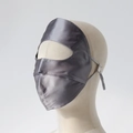 Grey silk sun protection face mask for sleeping and daytime use with adjustable ear straps - Space Gray