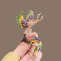 Elegant phoenix alloy brooch with multi-color enamel and rhinestones on a gold base - Colorful